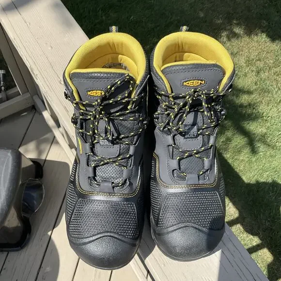 KEEN Utility Work Boots Men 12 Steel Toe Waterproof Gray Yellow EH ASTM USA made